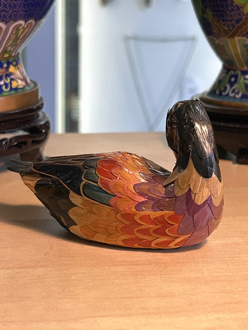 Canard décoratif en paille