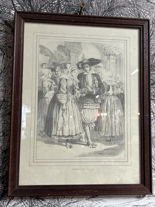 Tableau Gravure Mariés de Saillé L. Lestang