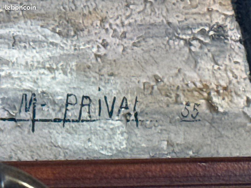 Grand Tableau – M. Privat 1955 – Peinture – Paquebot Liberté