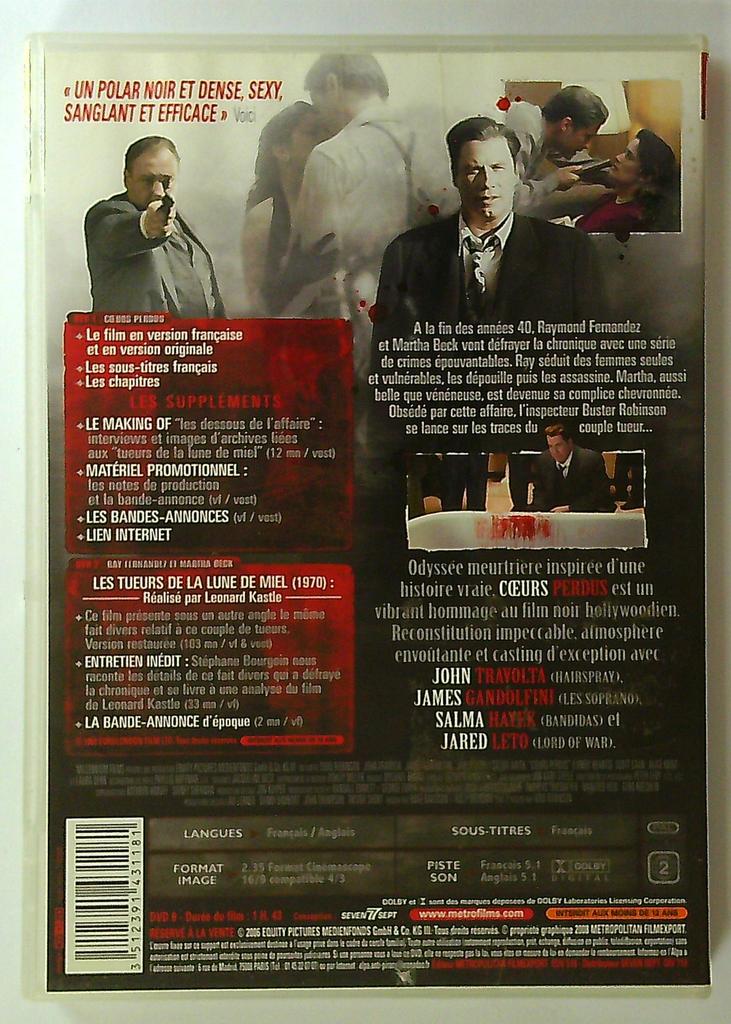 Dvd Cœurs Perdus Edition Collector 2 Dvd Metropolitan