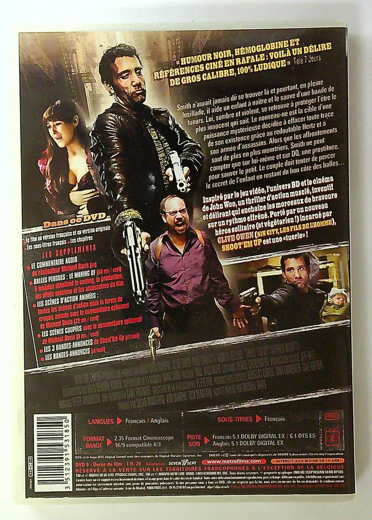 Dvd Shoot 'em Up Edition Prestige clive Owen