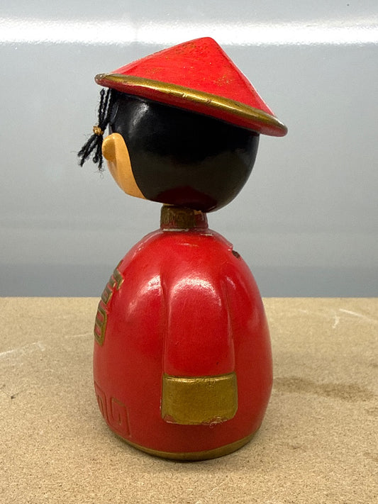 Tirelire – Vintage – Bibelots – Figurine Chinoise Rouge