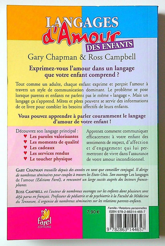 Livre Langages d'amour des enfants Farel Editions Gary Chapman