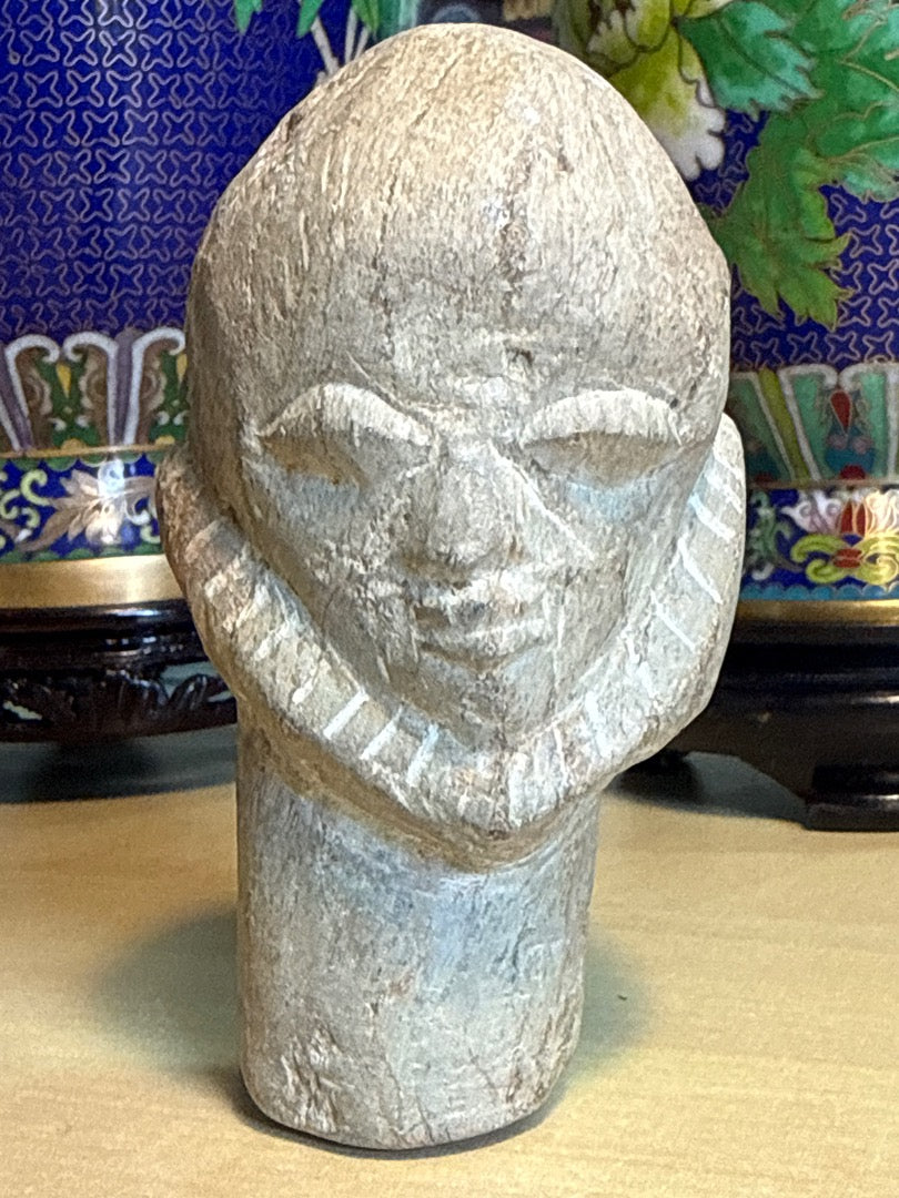 Sculpture en pierre – Vintage – Déco – Tête sculptée