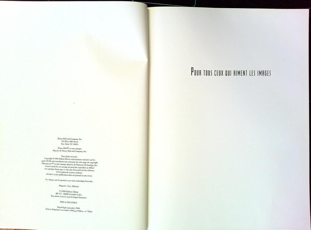 Livre – Robert Silvers – Art – Photomosaïques Glénat