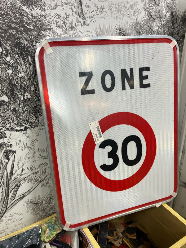 Véritable panneau circulation routière zone 30 stop interdit