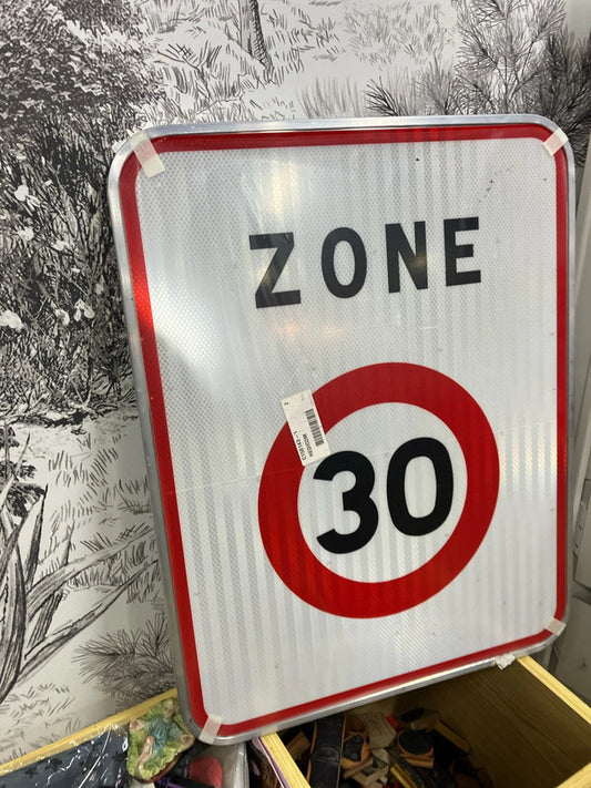 Véritable panneau circulation routière zone 30 stop interdit