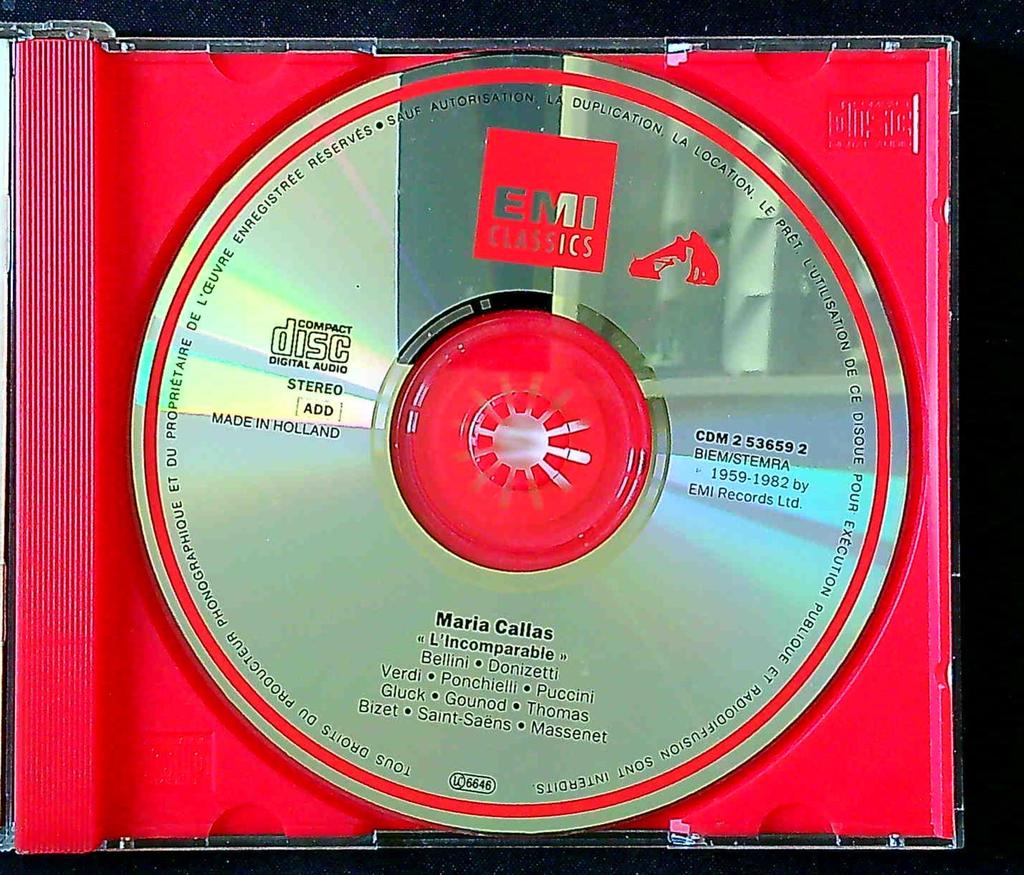 Cd – Maria Callas – Musique – Album L'incomparable