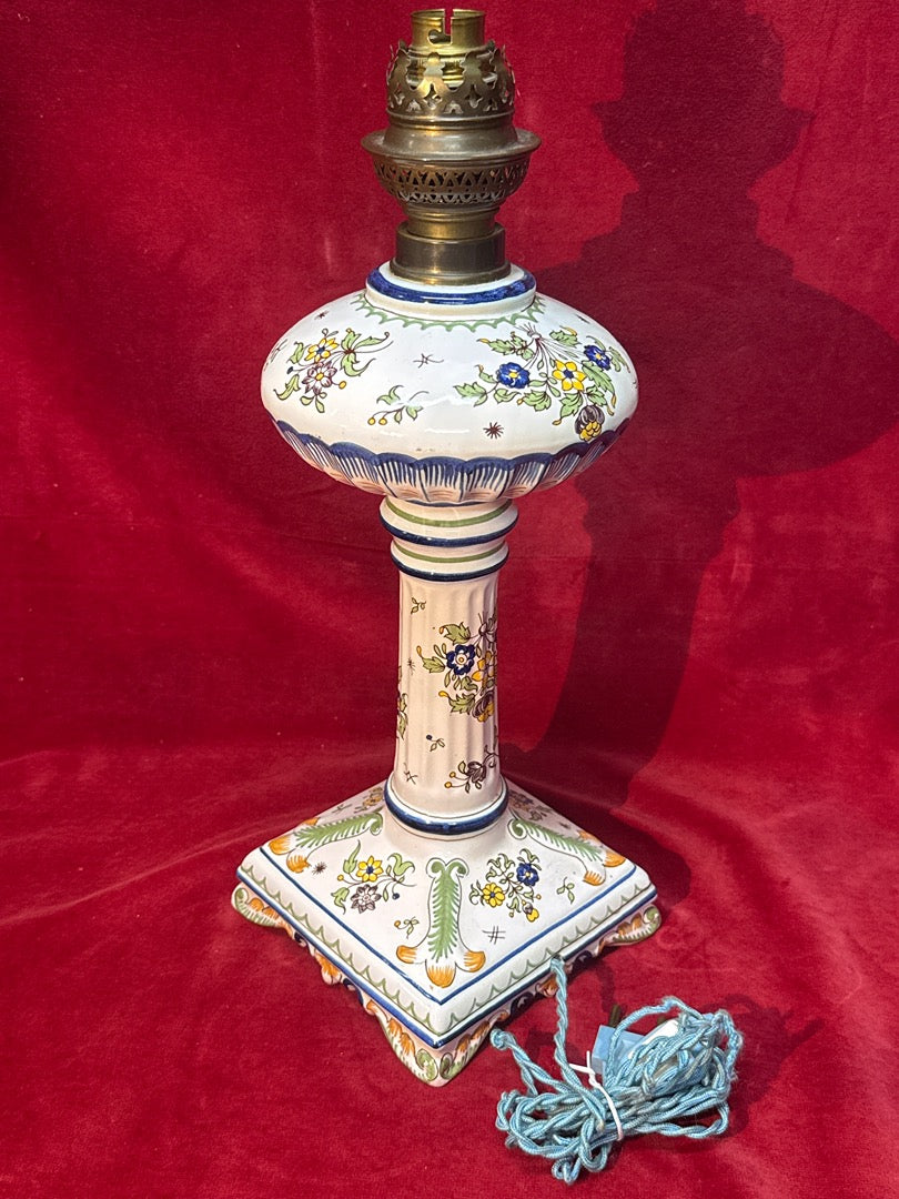 Lampe De Chevet Céramique Florale Électrifiée