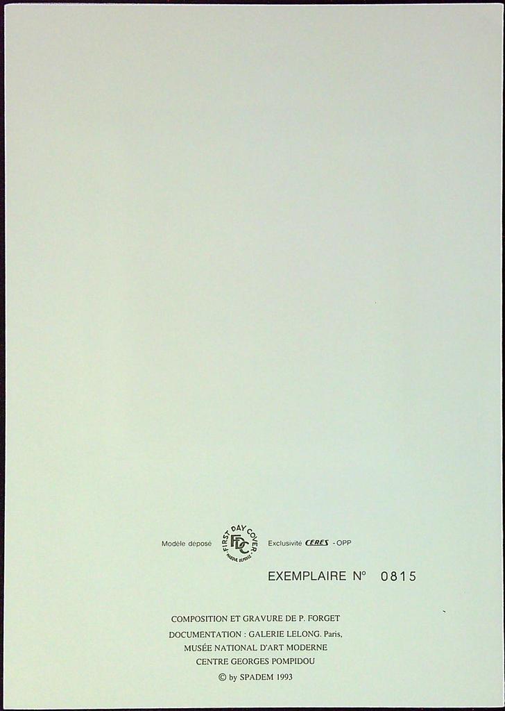 Takis Art Contemporain Enveloppe Dépliant Timbre 1er jour Encart Fdc Yvert et Tellier