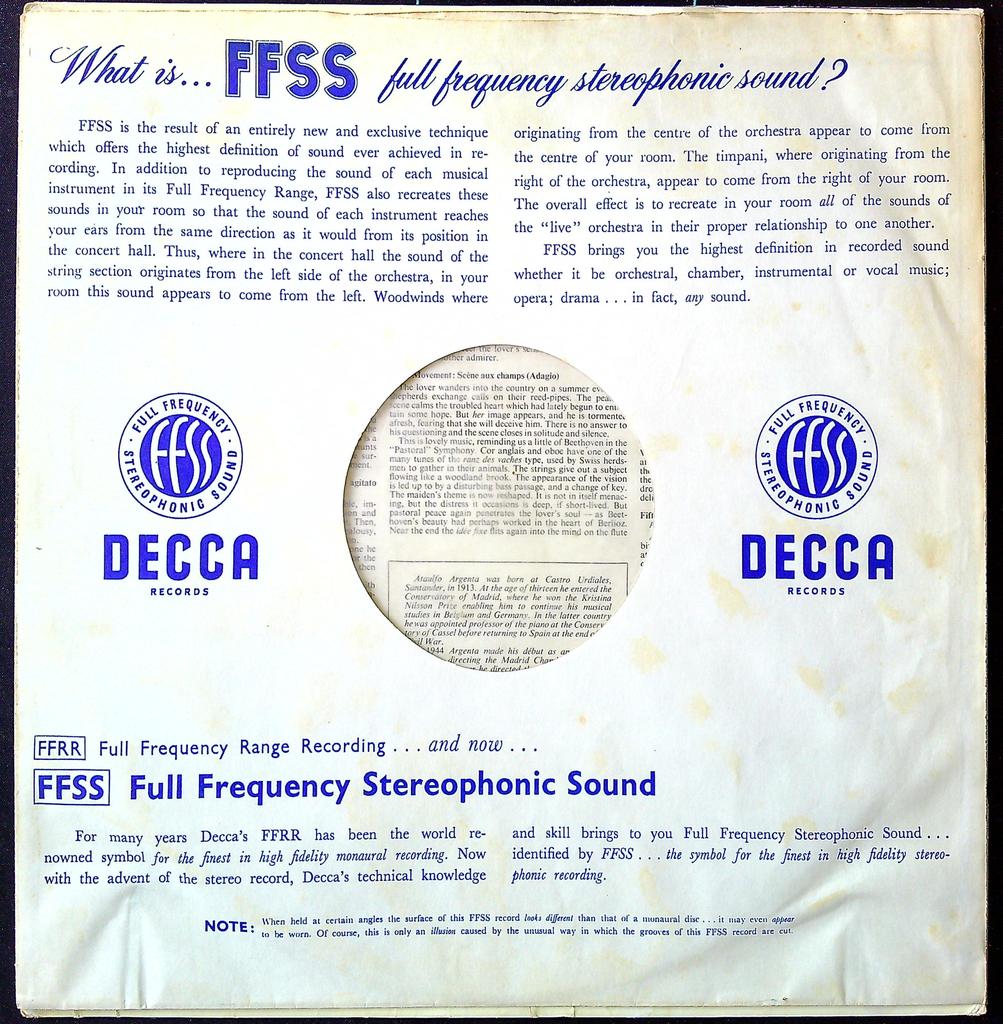 Vinyle – Decca Sxl 2009 – Musique – Pressage original
