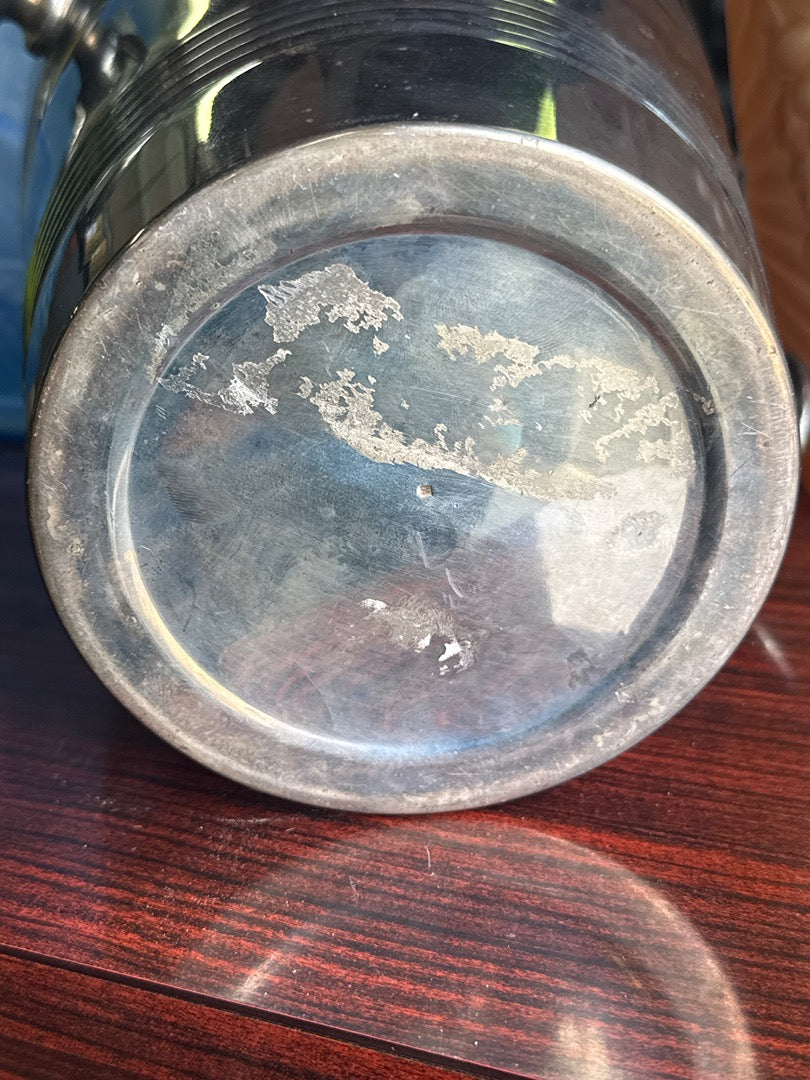 Seau à glace – Métal argenté – Ustensiles de bar – Vintage