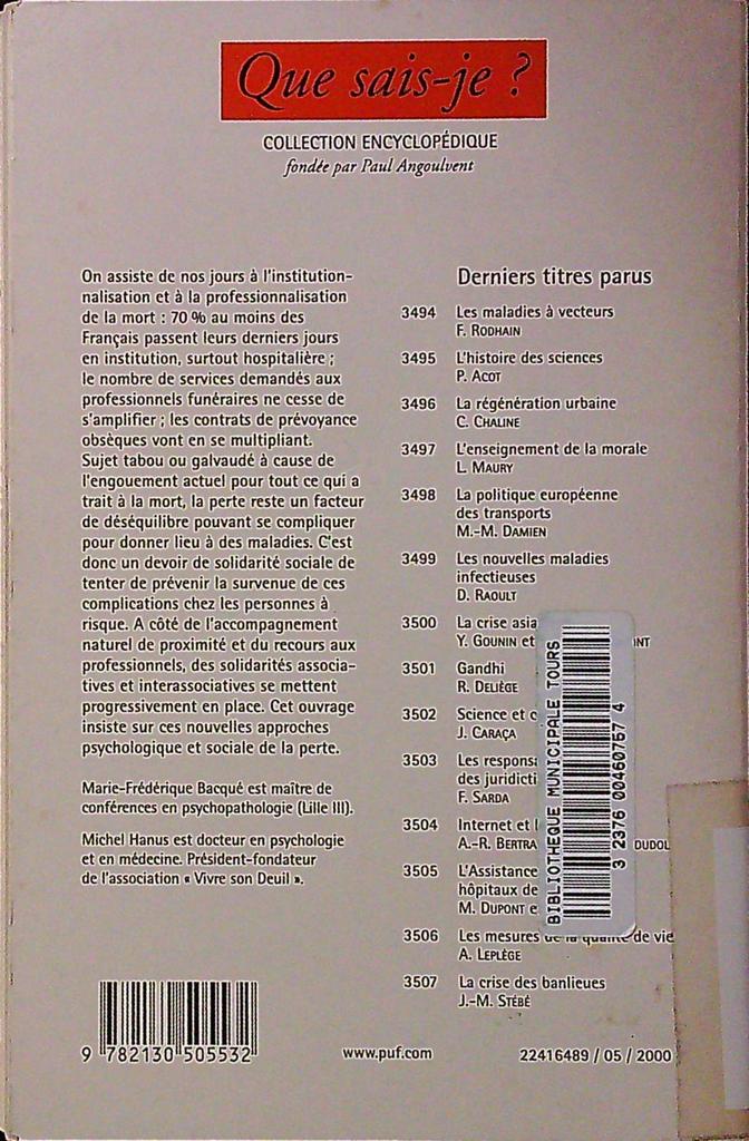 Livre - Puf - Que Sais-je ? - Le Deuil