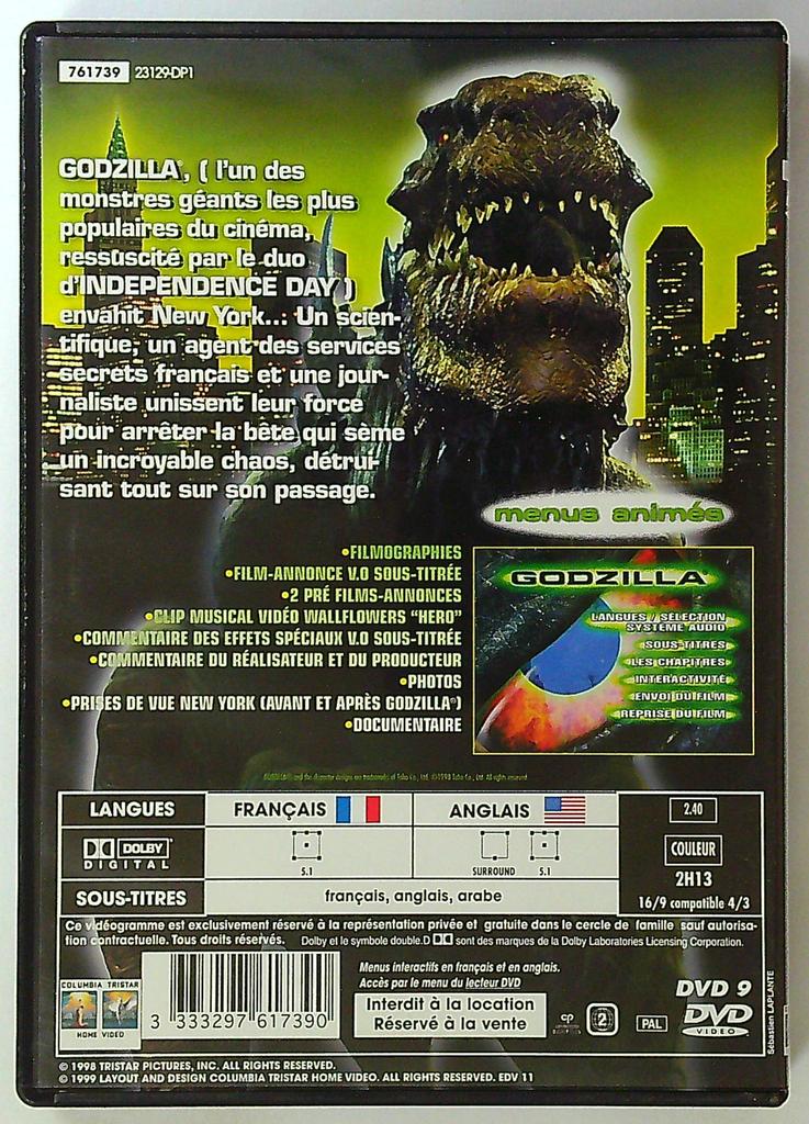 Dvd Godzilla Roland Emmerich Jean Reno Matthew Broderick
