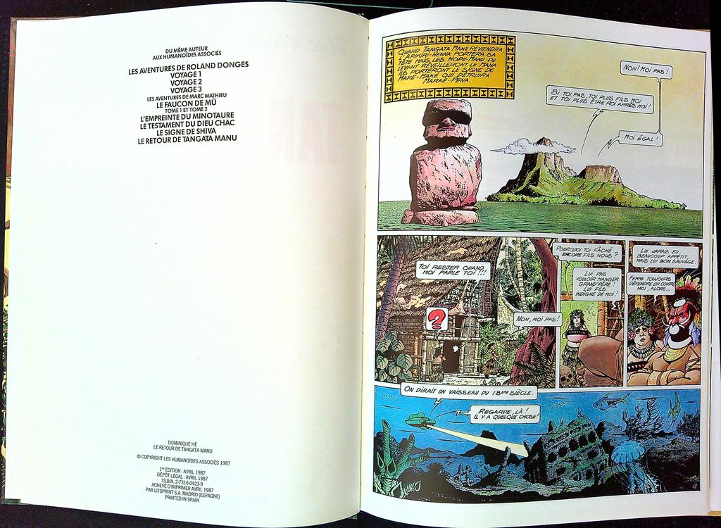 Bd – Le Retour de Tangata Manu – Bande dessinée