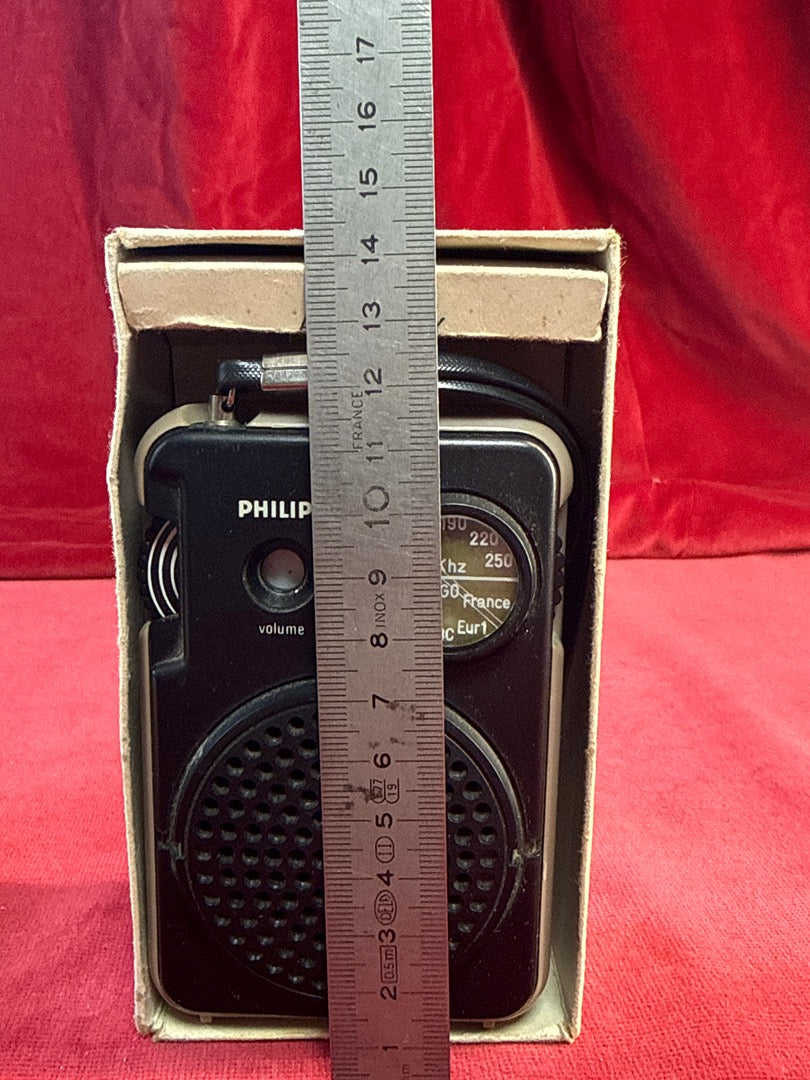 Radio portable vintage Philips Al021 avec boite d'origine