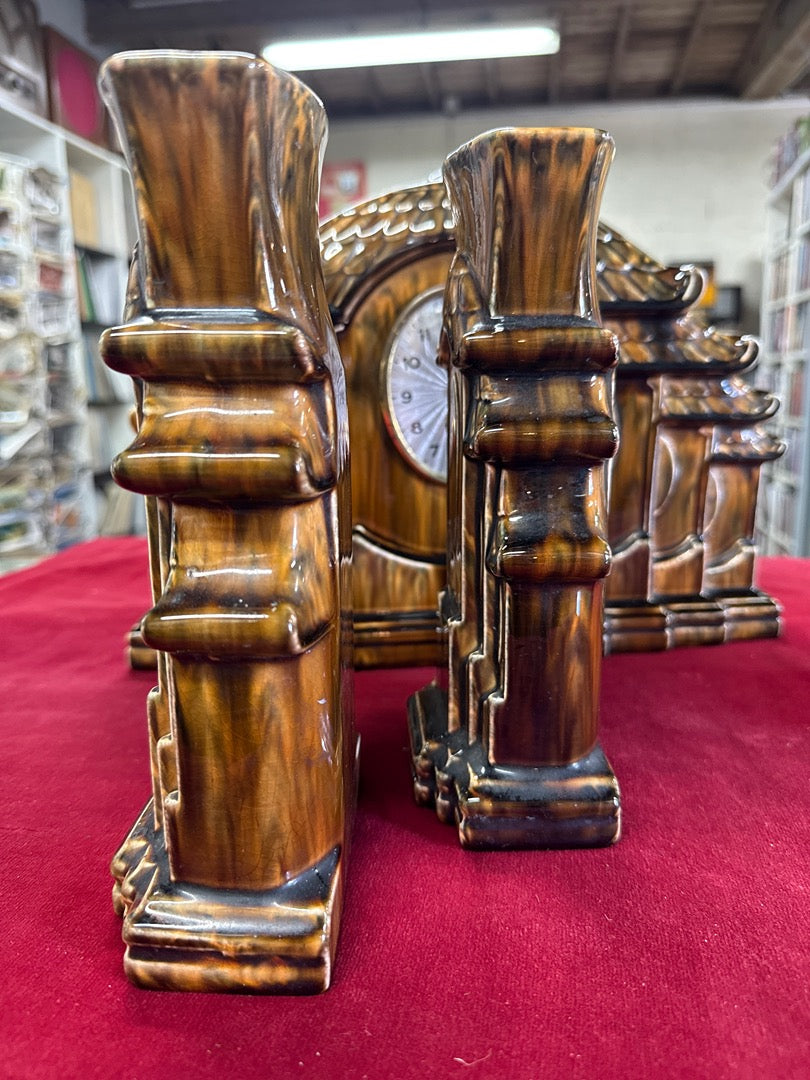 Pendule Sarreguemines – Garniture de cheminée céramique