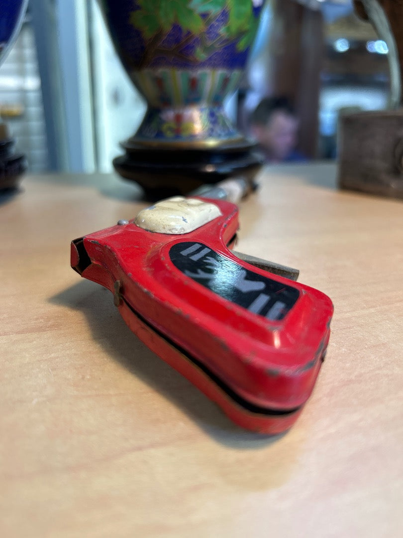 Pistolet En Tôle – Jouet Ancien – Collection – Métal Rouge