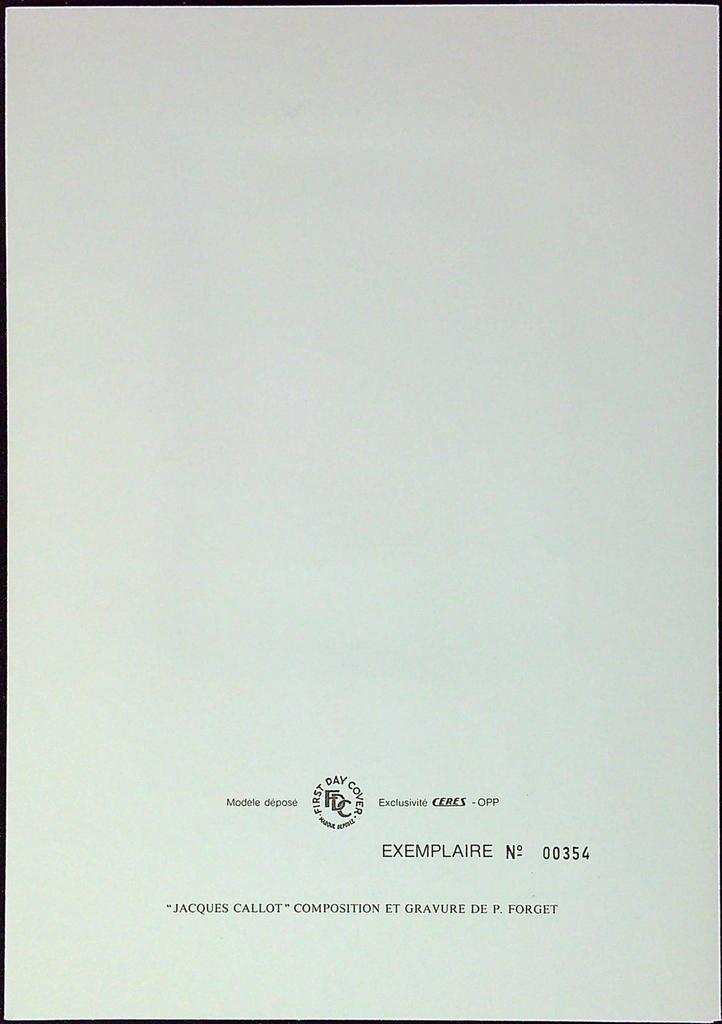 Jacques Callot Enveloppe Dépliant Timbre 1er jour Encart Fdc Yvert et Tellier