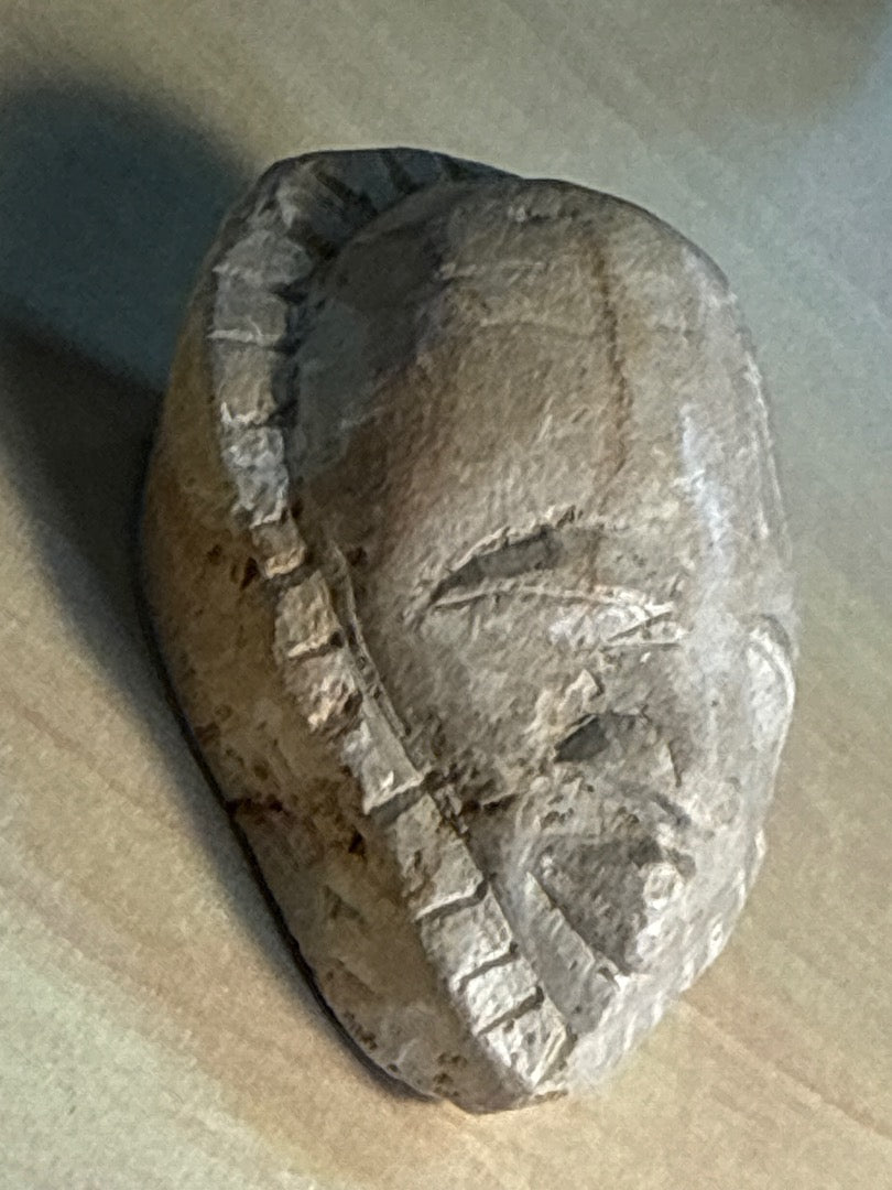 Sculpture en pierre – Signée Papy – Décoration – Visage sculpté