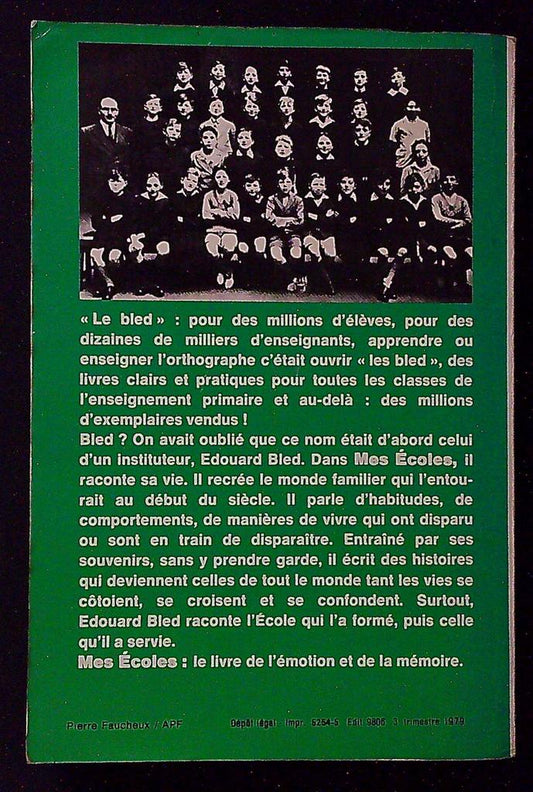 Livre – Édouard Bled Mes Écoles – Littérature – Poche
