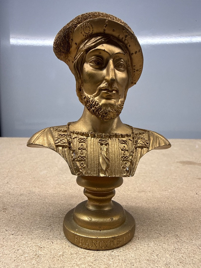 Buste – François Ier – Ornements – Statue dorée vintage