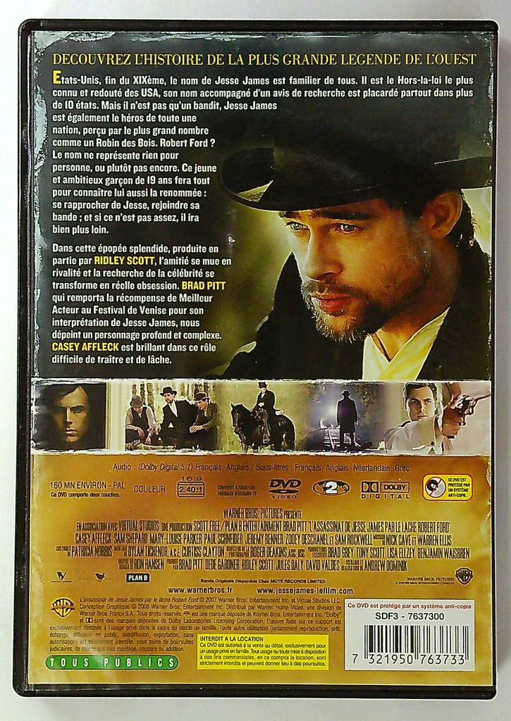 Dvd L'assassinat de Jesse James par le lâche Robert Ford