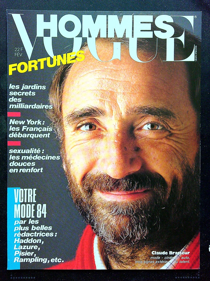 Affiche Promo Kiosque Magazine Hommes Vogue Février 1984 Claude Brasseur