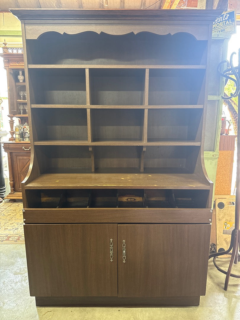 Meuble de rangement – Vintage – Boîte de rangement – Bois brun à compartiments