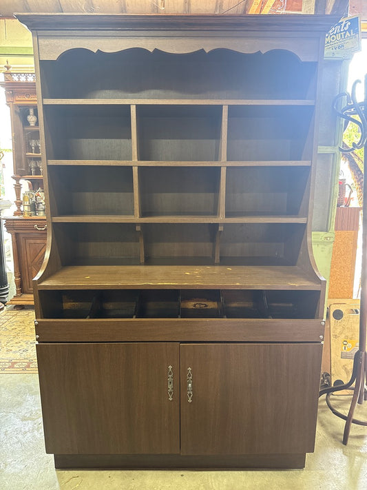Meuble de rangement – Vintage – Boîte de rangement – Bois brun à compartiments