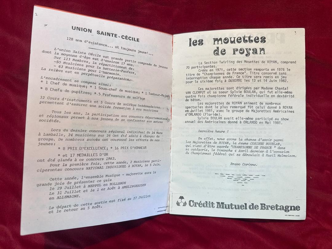 Programme de gala – Janzé 1982 – Souvenir – Majorettes