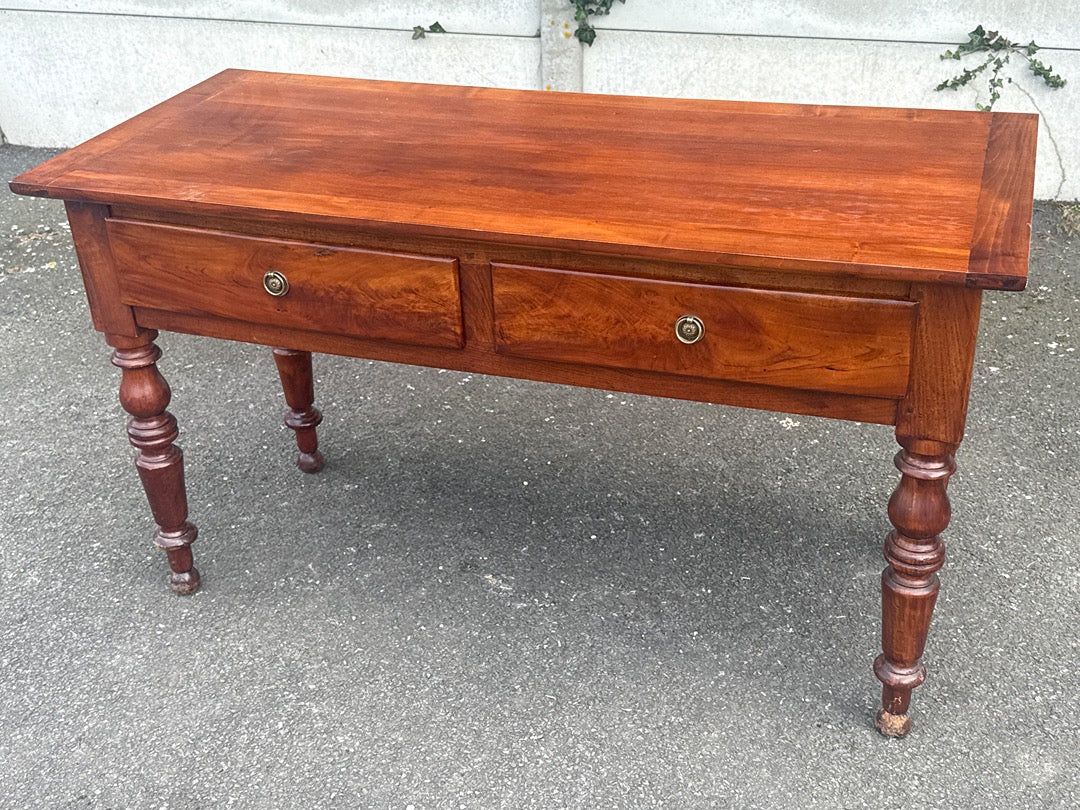 Bureau en bois – Style Louis Philippe – Mobilier – Deux tiroirs