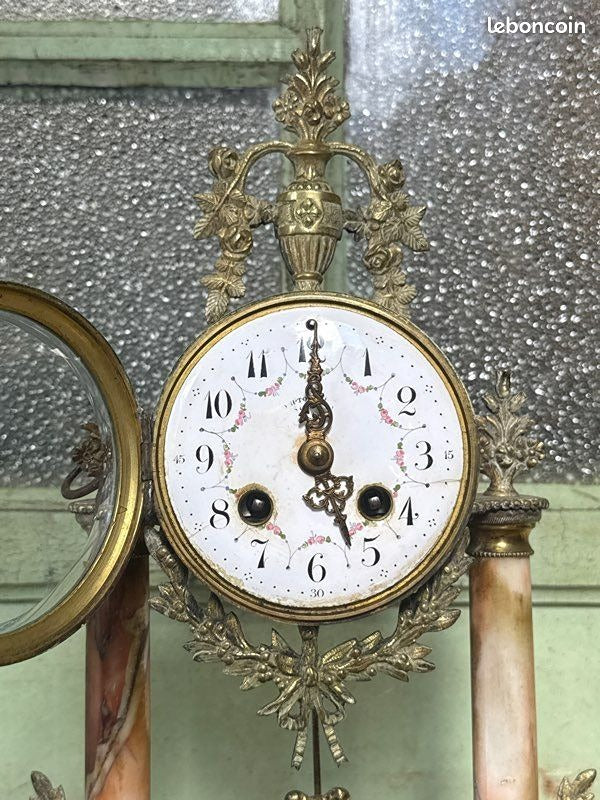 Pendule portique – scaph cluses société clusienne – Horlogerie – Marbre et bronze