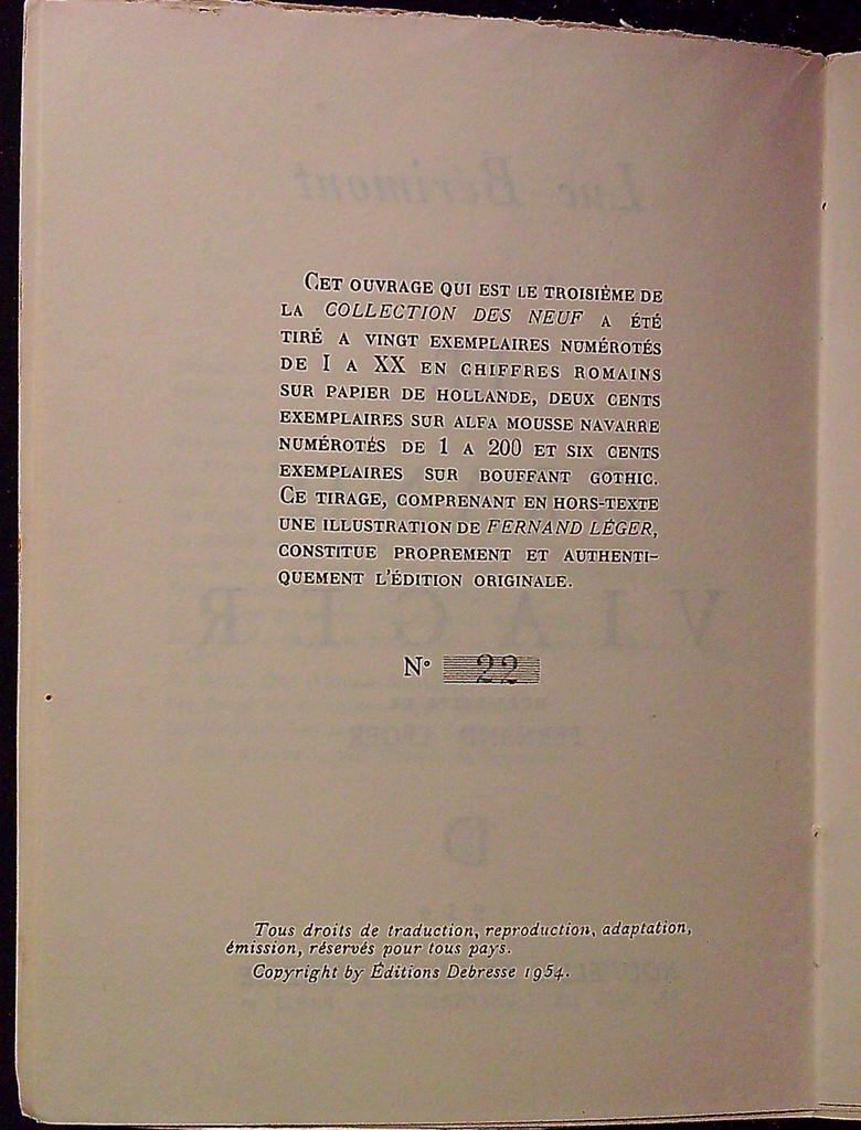 Livre Luc Bérimont – Debresse – Livre – Le Grand Viager 1954