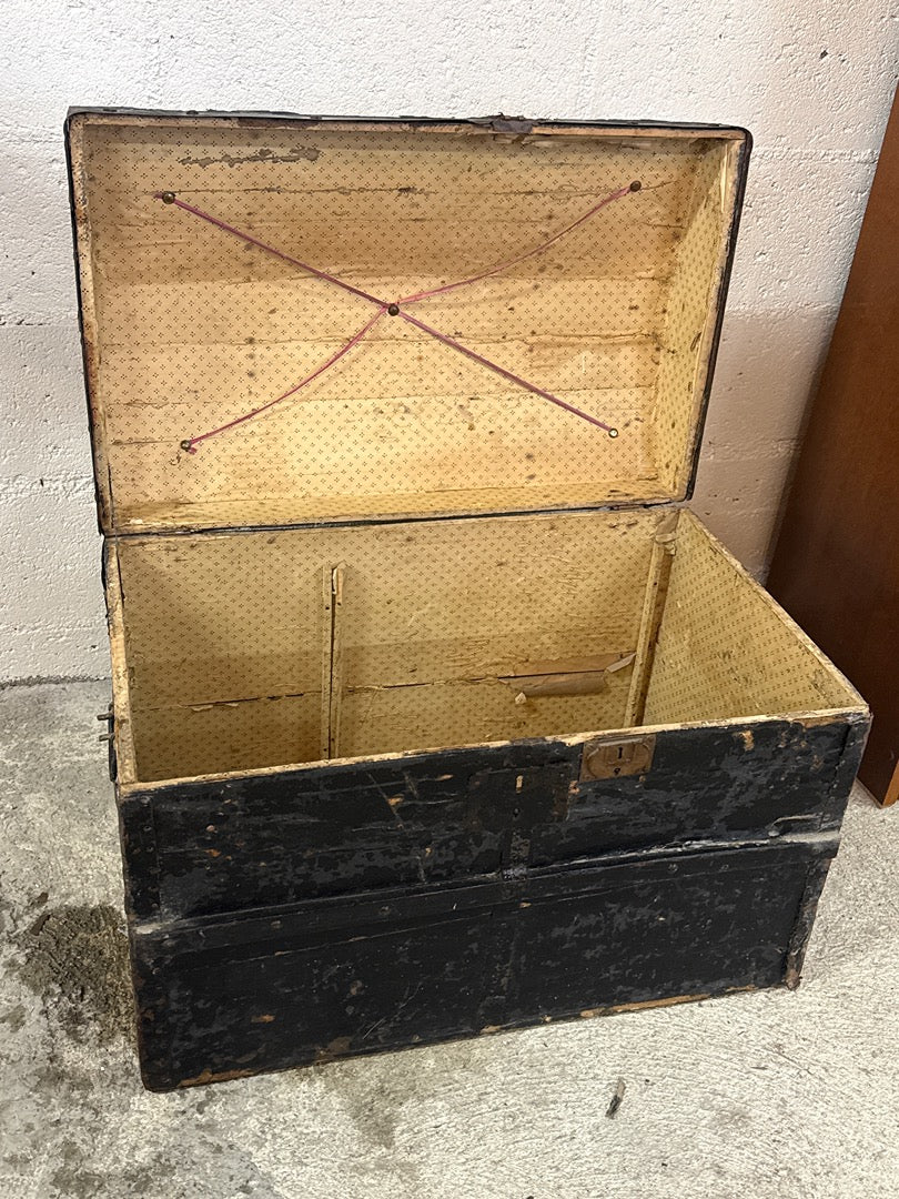 Malle ancienne en bois – Malle de voyage vintage