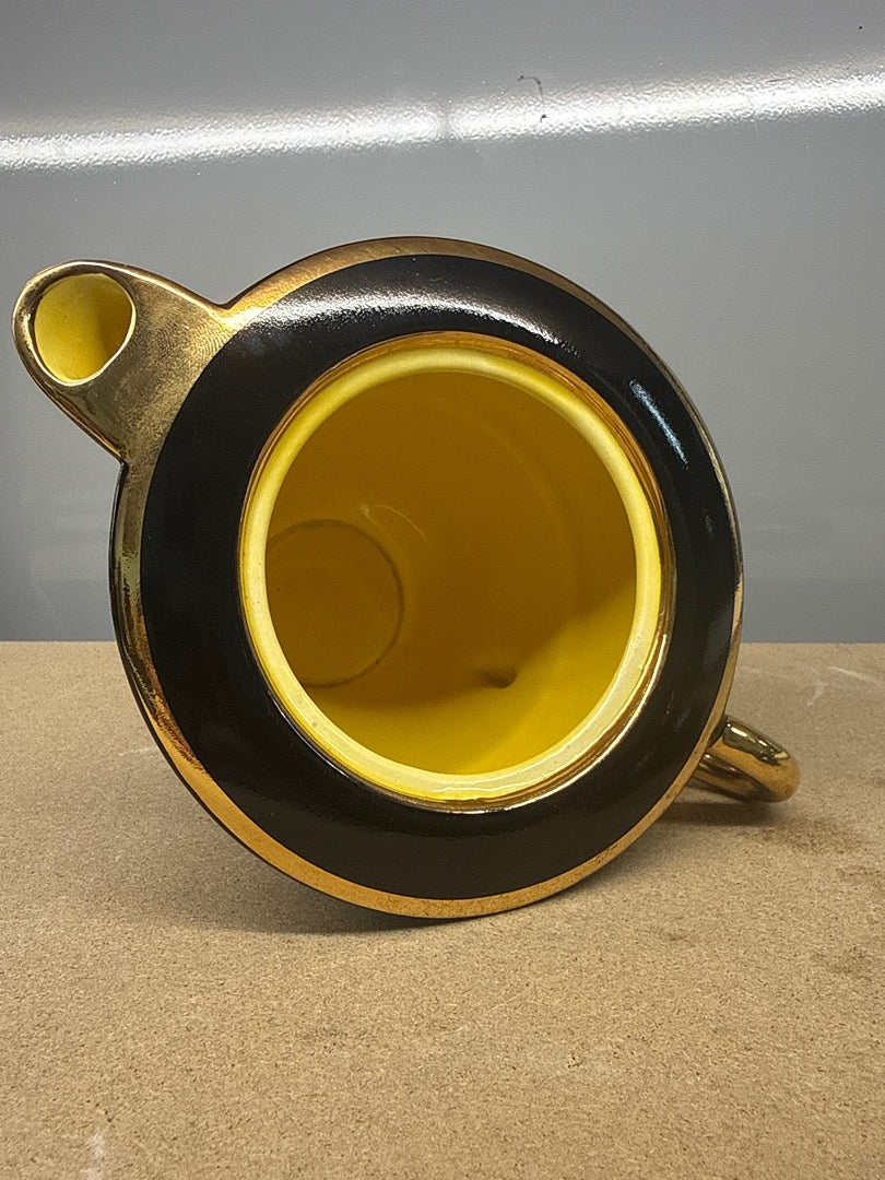 Théière – Vintage – Art de la table – Céramique noire dorée