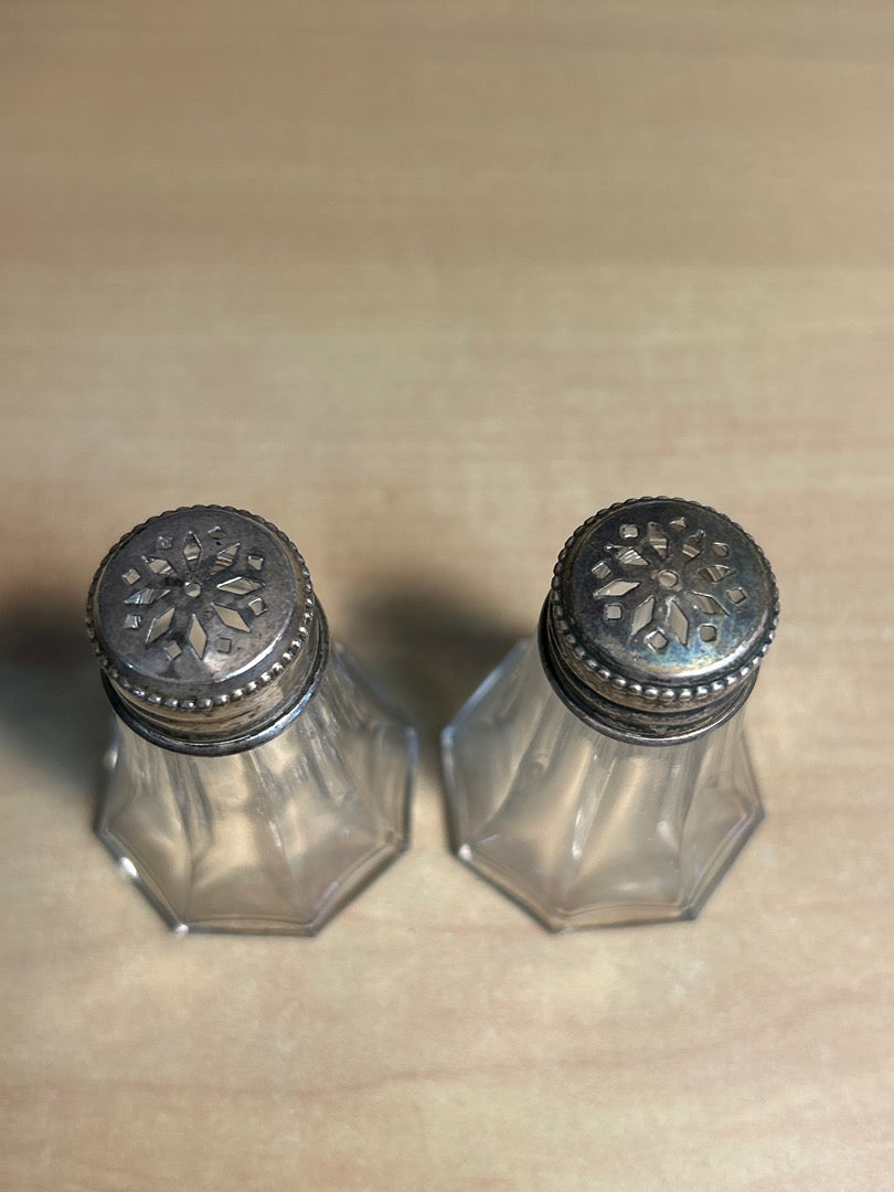 Salières – Vintage – Art de la table – Verre et métal