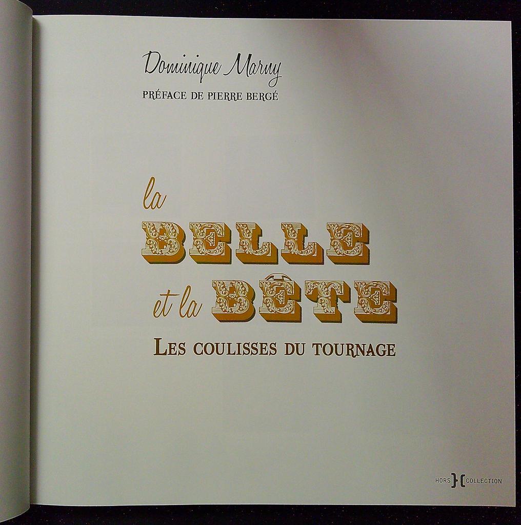 Livre Dominique Marny – La Belle et la Bête – Cinéma – Coulisses du tournage