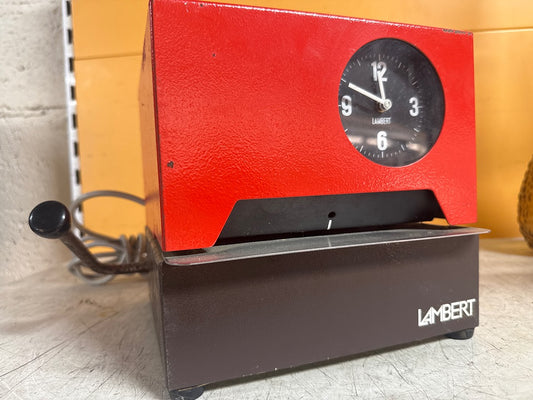 Horloge horodateur de table – Lambert – Horloge – Vintage métal rouge
