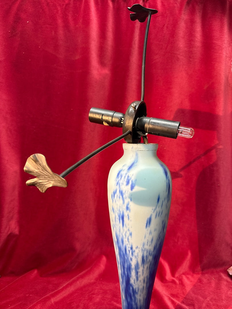 Lampe de table art nouveau pate de verre