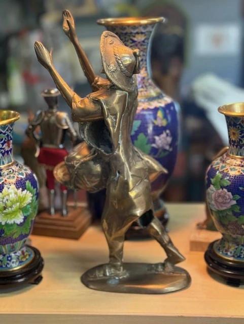 Statue – Bronze – Sculptures Et Figurines – Musicien Au Tambour