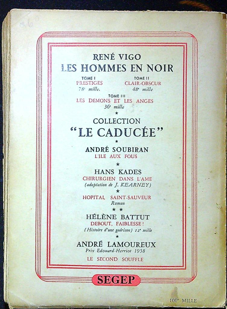 Livre ancien – André Soubiran – Littérature – Les hommes en blanc Iv 1958