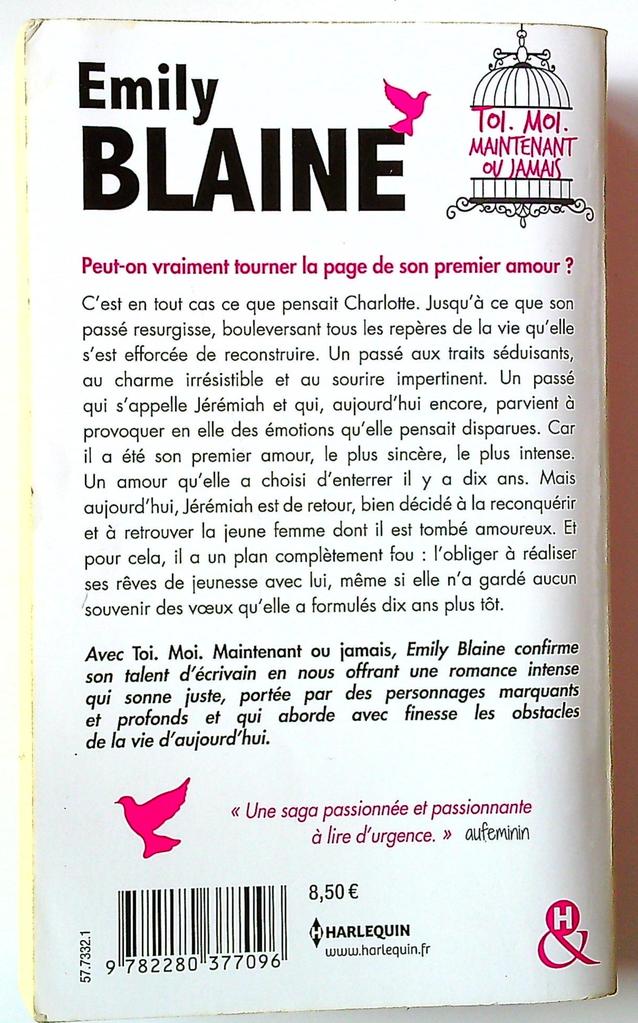 Livre Emily Blaine Toi. Moi. Maintenant ou jamais