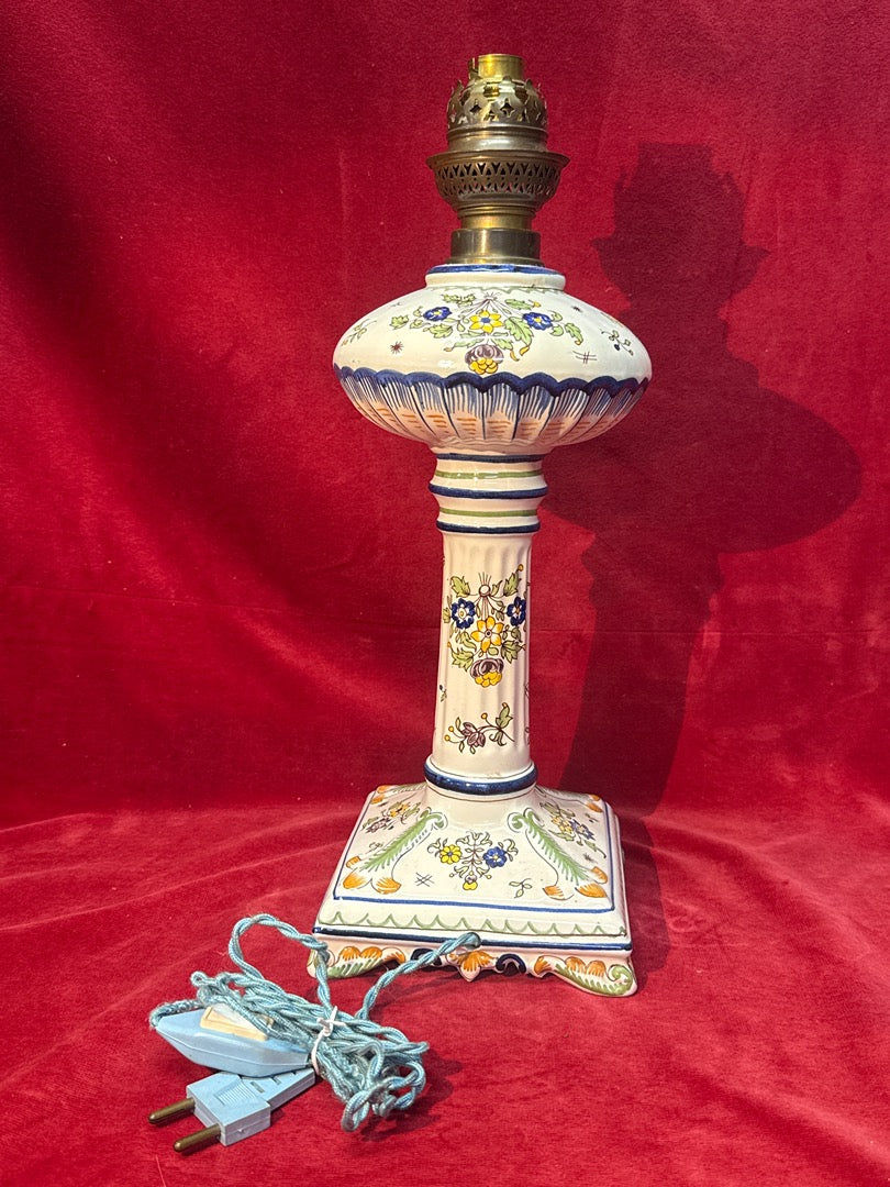 Lampe De Chevet Céramique Florale Électrifiée