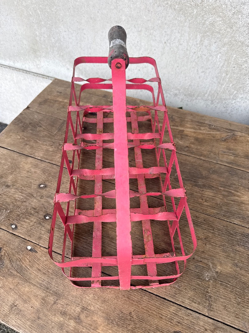 Porte-bouteilles – Vintage – Panier – Métal rose