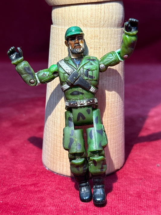 Figurine militaire articulée à barbe grise et camouflage vert, 9,5 cm