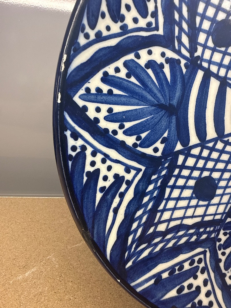 Assiette en céramique – Gorelli – Vaisselle – Peint main bleu blanc