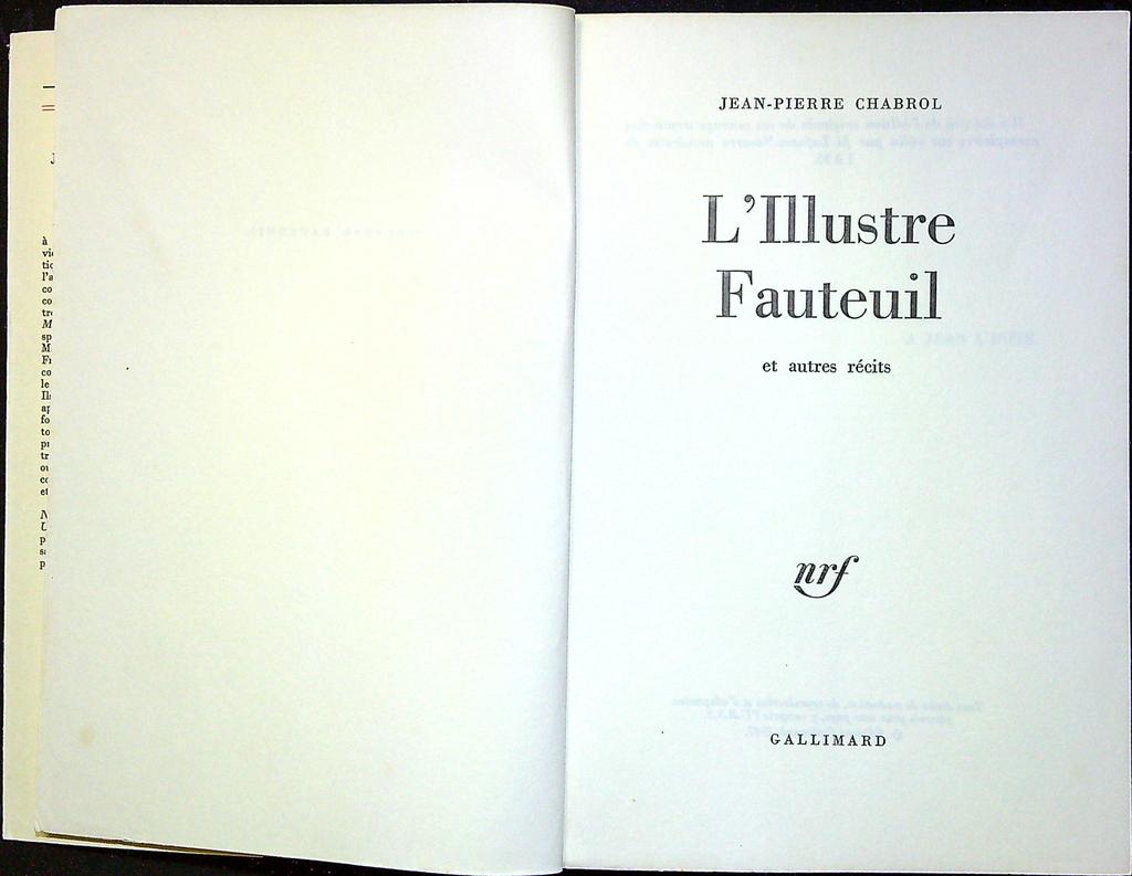 Livre - Gallimard - Littérature - L'illustre fauteuil