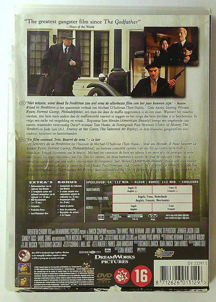 Dvd Les sentiers de la perdition Tom Hanks Sam Mendes