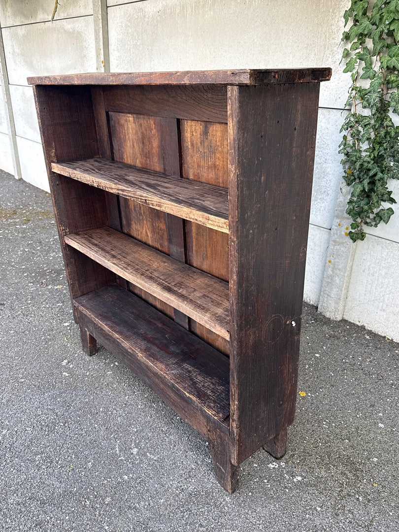 Bibliothèque en bois marron – Vintage – Mobilier – Style rustique
